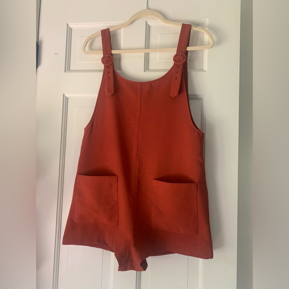 Burnt orange fall romper